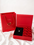 Kit Caixa de rosas com colar e sacola