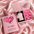 Kit perfume na caixa rosa